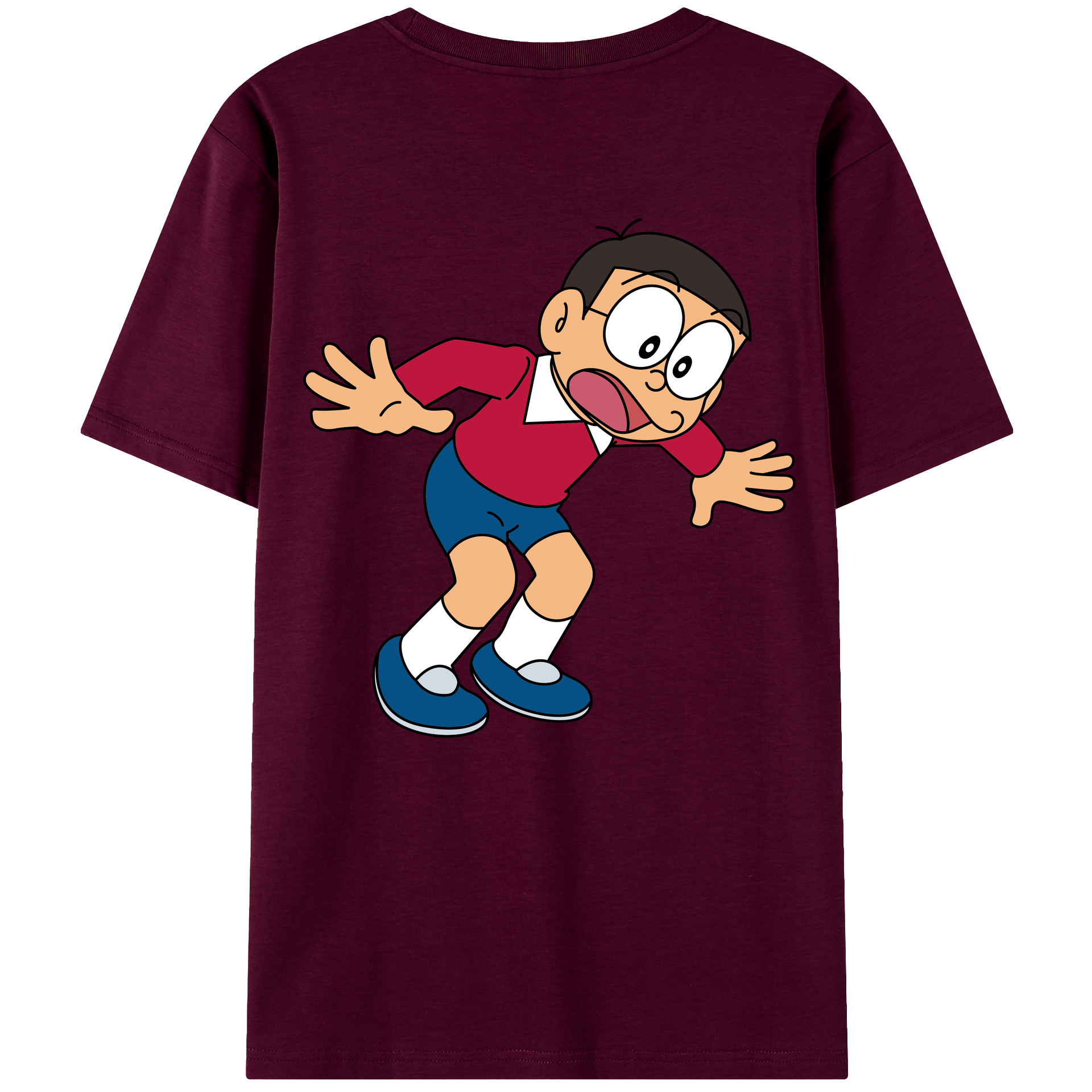（画像用） ドラえもん 野比 のび太 Doraemon Nobita Nobi レディース半袖Tシャツ(バックプリント)